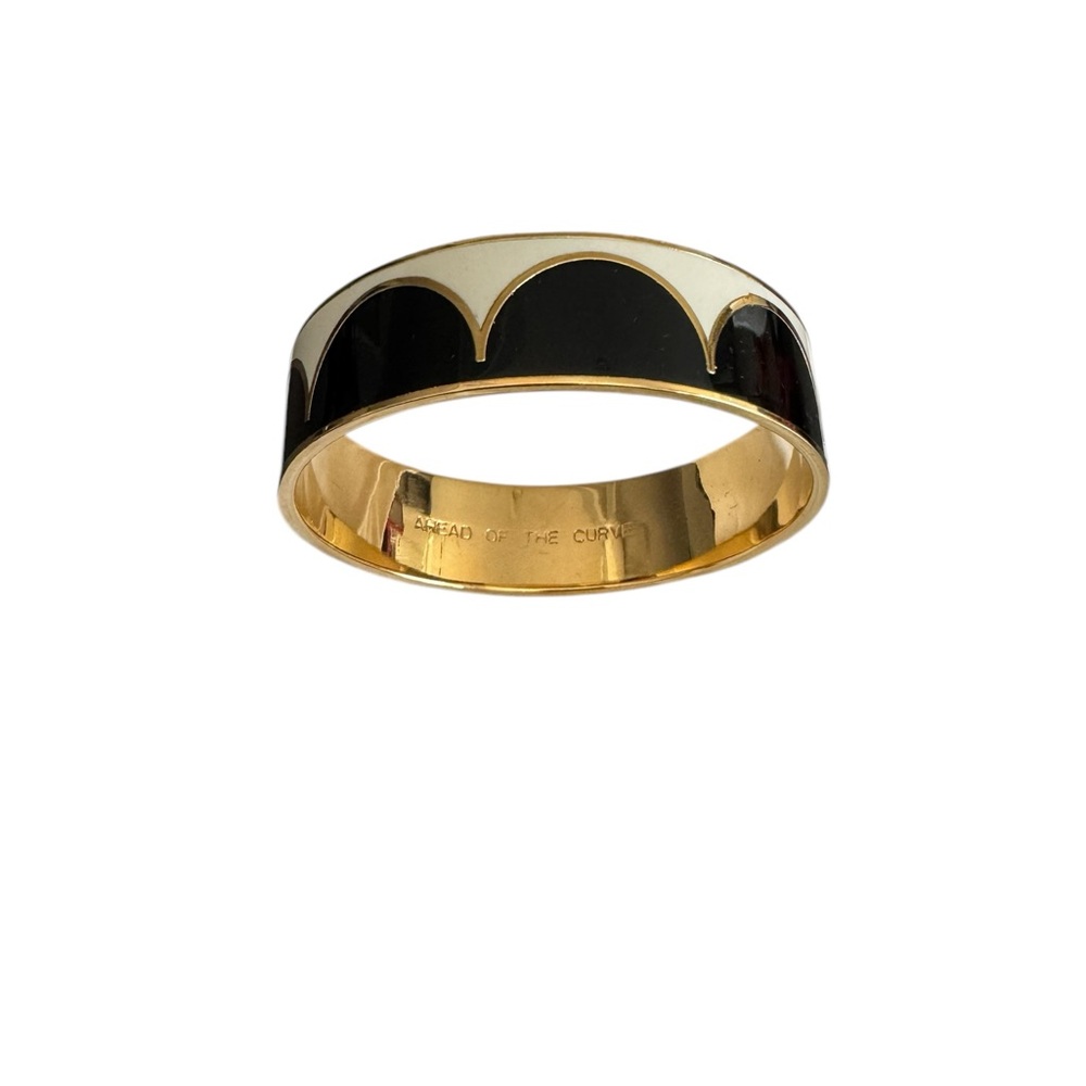 Gold and Black Enamel Ring